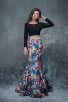Nina Canacci - 2173 Two-piece Long Sleeve Contrast Evening Dress