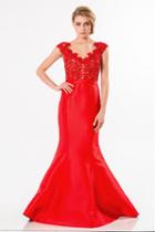 Terani Evening - 1522e0508a Lace Embellished Satin Mermaid Dress