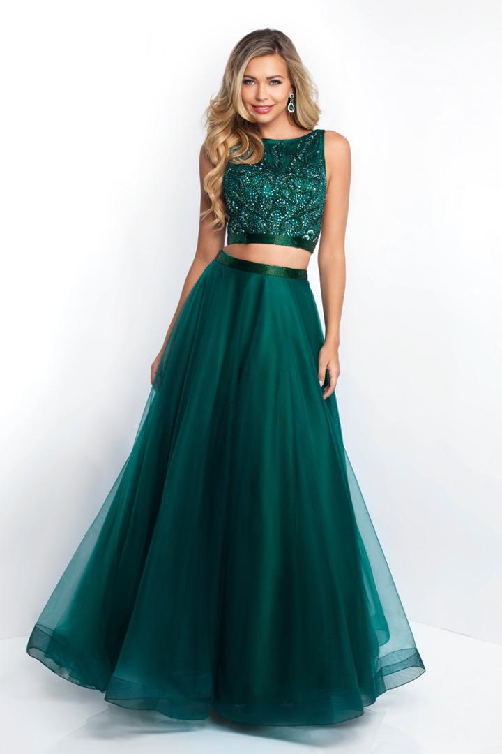Blush - 5670 Sleeveless Beaded Two-piece Tulle Gown