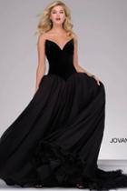 Jovani - Velvet Top A-line Prom Gown 46606