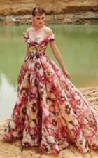 Mnm Couture - 2315 Printed Off Shoulder Ballgown