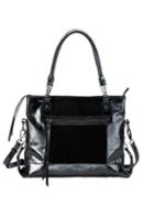 Mofe Handbags - Eunoia Dual-textured Shoulder Bag Black/gunmetal / Genuine Leather
