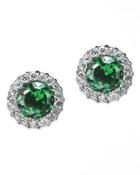 Cz By Kenneth Jay Lane - Emerald Pave Round Stud Earring
