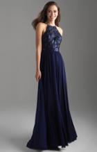 Madison James - 18-605 Sequin Ornate Embroidered Bodice A-line Gown