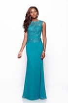 Milano Formals - Lace Embellished Fit And Flare Dress E1838