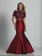 Dave & Johnny - A5687 Embroidered Halter Cold Shoulder Mermaid Gown