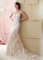 Martin Thornburg For Mon Cheri - 215278 Lace Appliques Fitted Wedding Gown