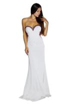 Milano Formals - Embroidered Sweetheart Evening Gown In White E2115