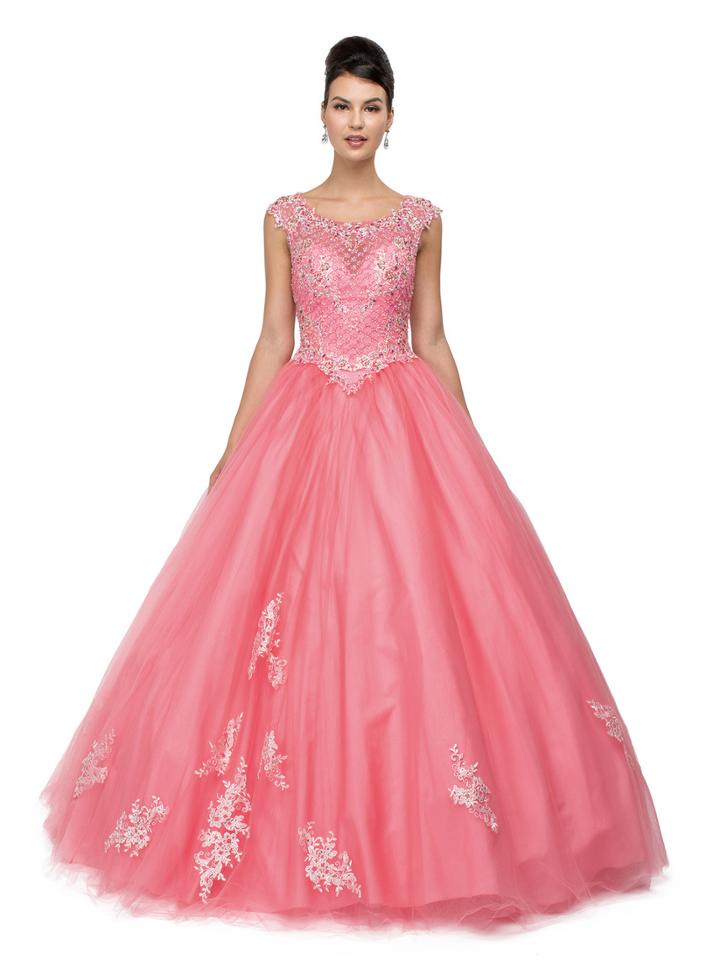 Ornate Shimmering Lattice Illusion A-line Gown