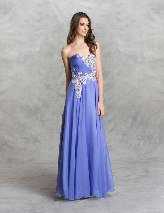 Aspeed - L1451 Strapless Ruched A-line Evening Gown