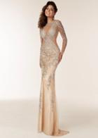 Jasz Couture - 6204 Illusion Embellished Sheath Gown