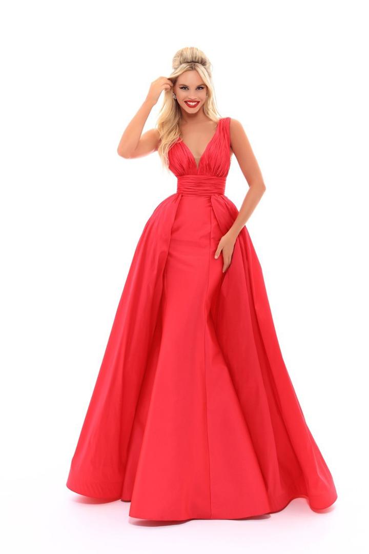 Tarik Ediz - 50243 Ruched Mermaid Dress With Ballgown Overskirt