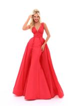 Tarik Ediz - 50243 Ruched Mermaid Dress With Ballgown Overskirt