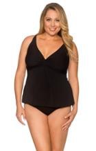 Curve Swimwear Black 377d/dd Underwire Twist Tankini Top