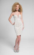Terani Couture - Shimmering Strapless Sweetheart Short Sheath Dress 1711p2125