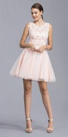 Aspeed - D127a Pink Blush Lace Cocktail Dress