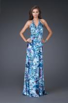 La Femme - Embellished V-neck Long A-line Gown 16270