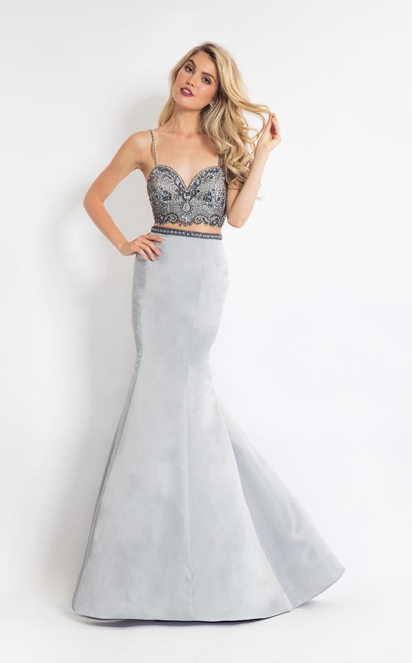 Rachel Allan - 6147 Two Piece Embellished Mermaid Gown