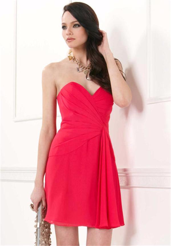 Faviana - 7075a Strapless Sweetheart Chiffon Short Cocktail Dress