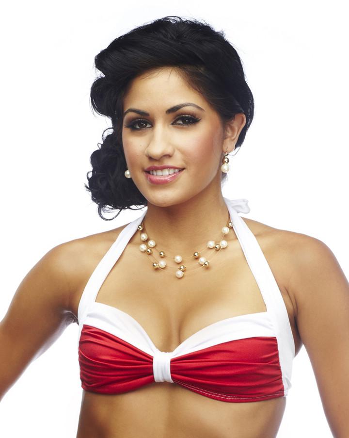Nicolita Swimwear - Club Nautico Pin-up Halter Bikini Top Red With White