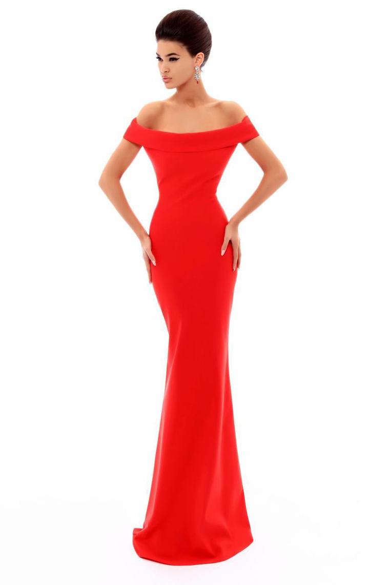 Tarik Ediz - 50274 Elegant Off Shoulder Sheath Evening Gown