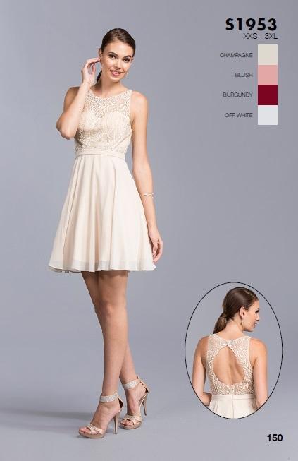 Aspeed - S1953 Embellished Sheer Bateau A-line Homecoming Dress