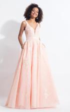 Rachel Allan - 6027 Sleeveless Plunging Applique A-line Gown