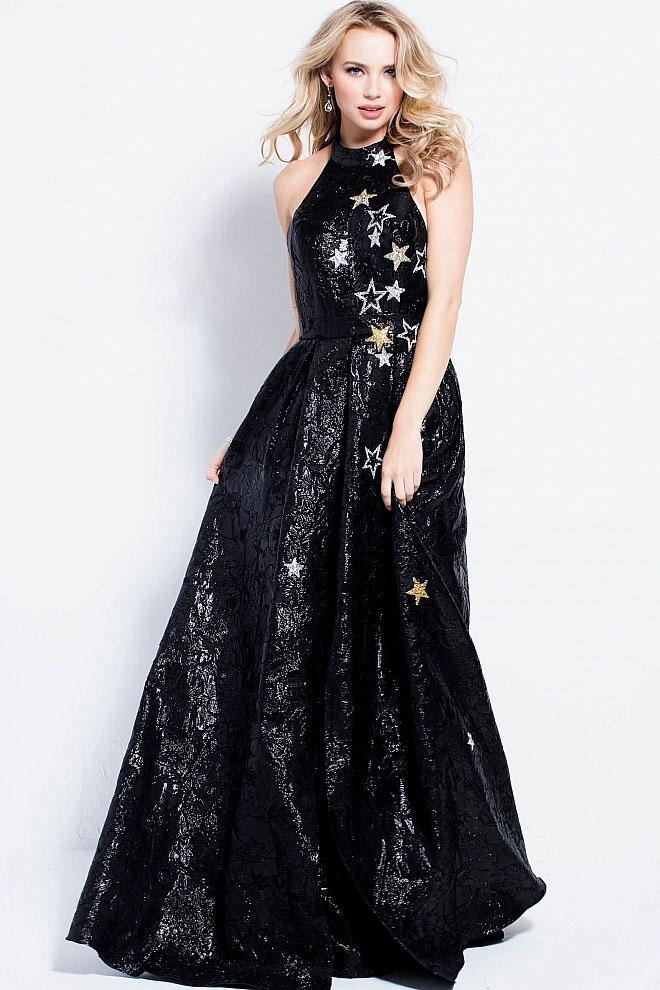 Jovani - 55020 Shimmering High Halter Stellar Evening Dress