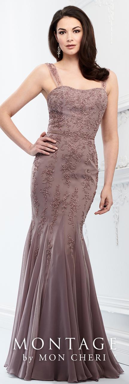 Montage By Mon Cheri - 218903w Beaded Fitted Trumpet Evening Dress