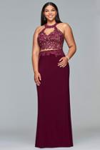 Faviana - 9427 Embroidered Two Piece Haler Gown