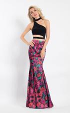 Rachel Allan - 6208 Two-piece Asymmetrical Neck Mermaid Gown