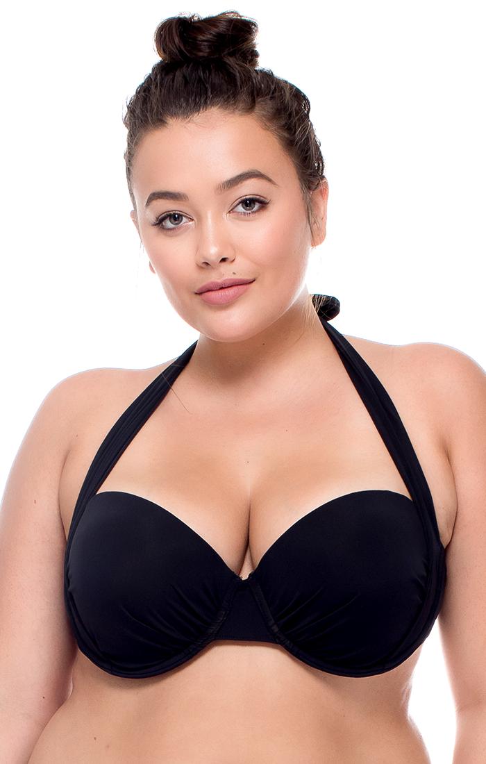 Curve Swimwear - Convertible Retro Top 360f/gblck