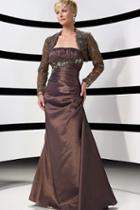 Alyce Paris - Embellished Ruched Dress In Java 29162