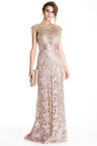 Aspeed - L1711 Floral Lace Sheath Mother Of Bride Dress