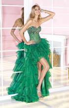 Alyce Paris - 6253 Jewel Embellished Ruffled High Low Dress