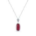 Tresor Collection - Green, Pink Tourmaline And Diamond Pendant In 18k White Gold