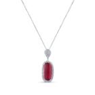 Tresor Collection - Green, Pink Tourmaline And Diamond Pendant In 18k White Gold