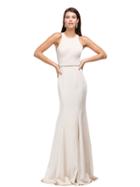 Dancing Queen - Sparking Jewel-accented High Scoop Jersey Mermaid Dress 9757