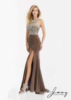 Jasz Couture - Bejeweled Halter Neck Gown 5994