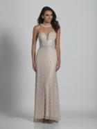 Dave & Johnny - A5692 Bead Embellished Sheer Jewel Gown