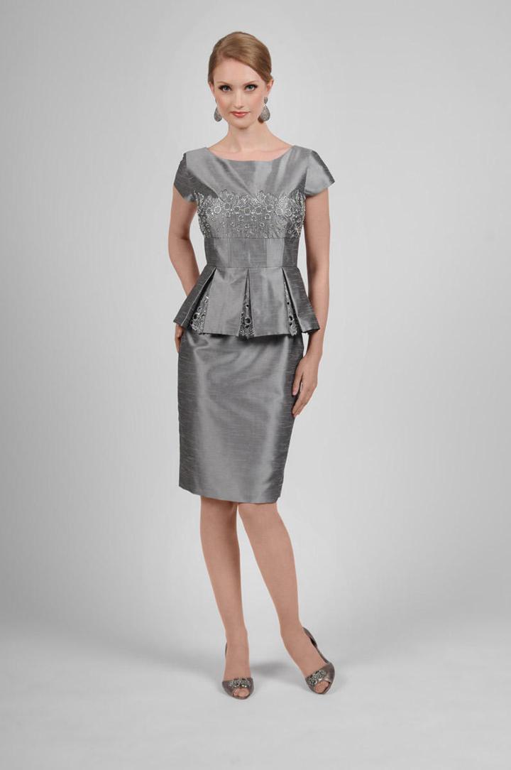 Daymor Couture - Cap Sleeve Two-piece Cocktail Dress 415