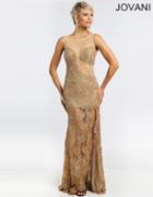 Jovani - Long Dress With Slit Illusion Floral Skirt 99137