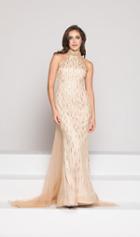 Colors Dress - 1921 High Halter Caped Panel Gown