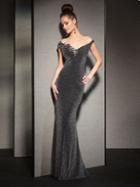 Clarisse - M6139 Mock Off-shoulder Evening Gown