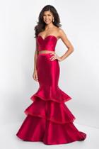 Blush - C1064 Two Piece Sweetheart Tiered Mermaid Dress