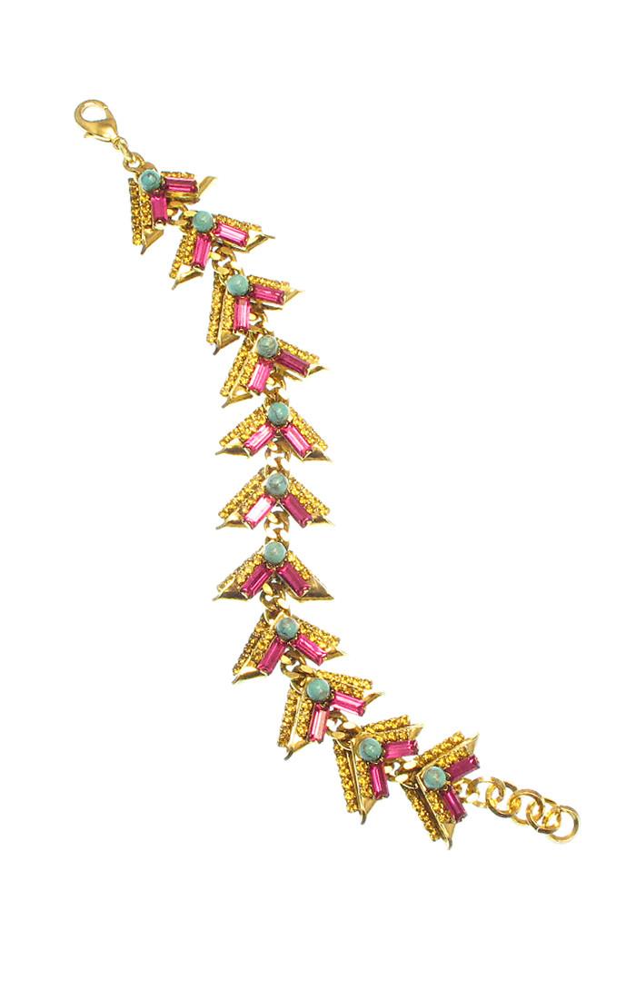 Elizabeth Cole Jewelry - Lena Bracelet Fuchsia Turquoise
