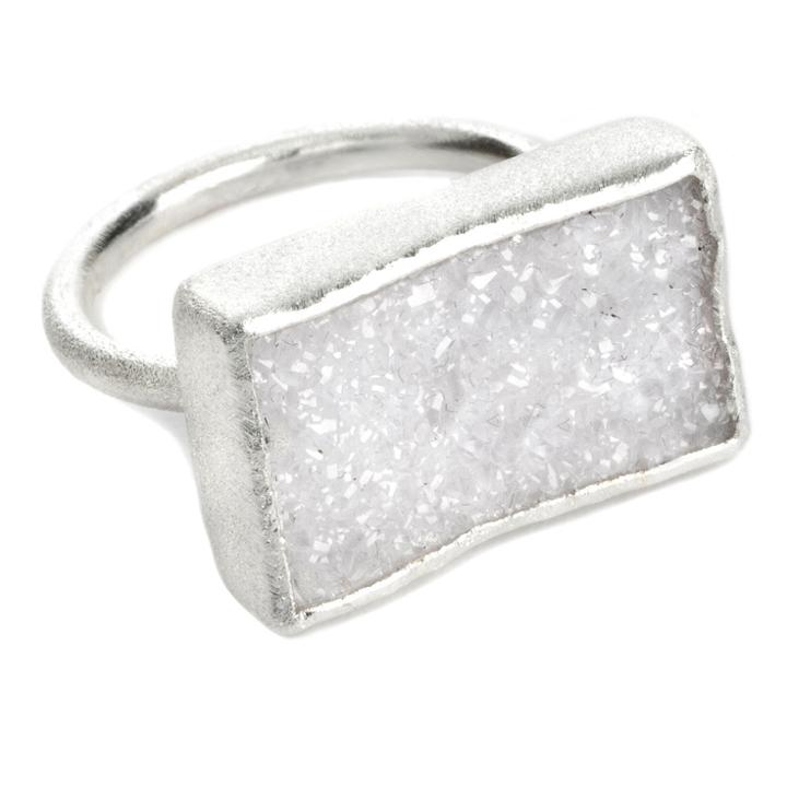 Nina Nguyen Jewelry - Nirvana White Druzy Silver Ring