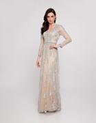 Terani Couture - 1811m6575 Embellished V-neck A-line Dress