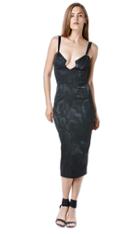 Again Collection - Dylan Jaguar Print Body Con In Black