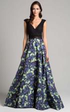 Lara Dresses - 33282 Floral Print V-neck A-line Dress
